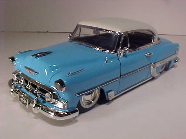 1953 Chevy Bel Air Coupe Doors Open BLUE White Top Diecast 1 24 JADA TOYS
