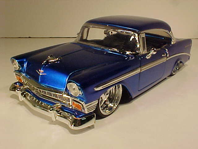 1956 Chevy Bel Air Doors Open BLUE Diecast 1 24 JADA TOYS