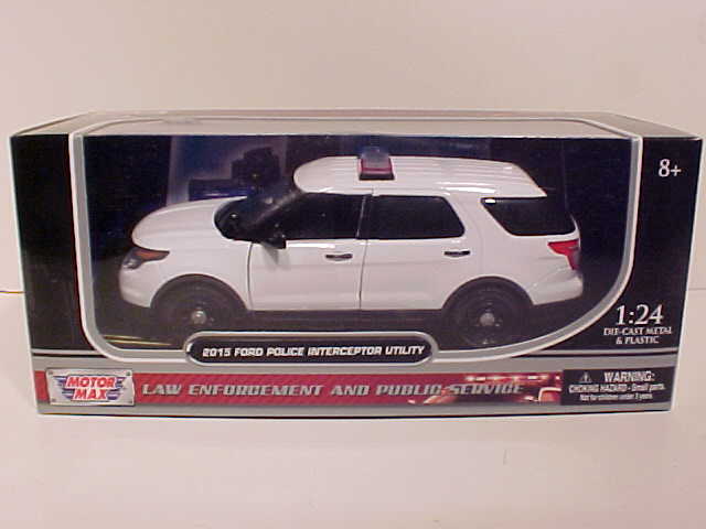 2015 Ford Explorer Police Interceptor SUV Diecast Car 1:43 Motormax 5 inch White