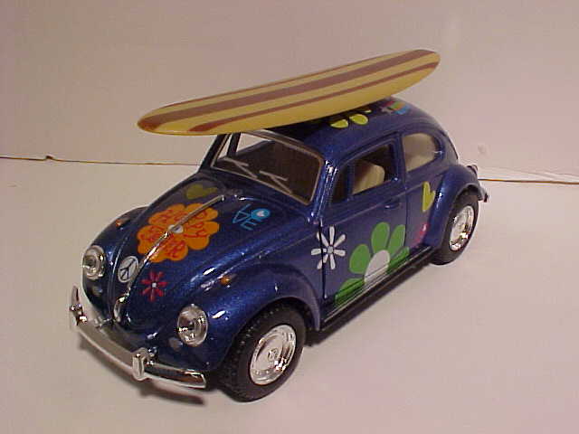1962 CLASSIC VW LOVE & PEACE  SURFBOARD LONGBOARD VAN BEACH OLE LOGO BUS 1:32 